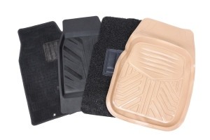 A collection of car floor mats.