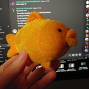 A stuffed fish toy.