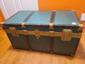 A trunk from a thrift store.