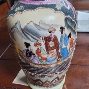 A painted Japanese vase.