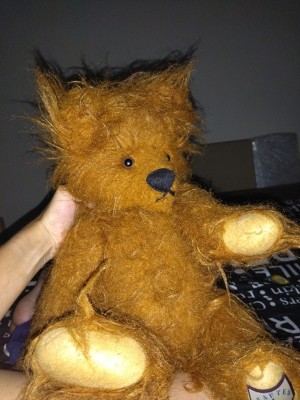 An old stuffed teddy bear.