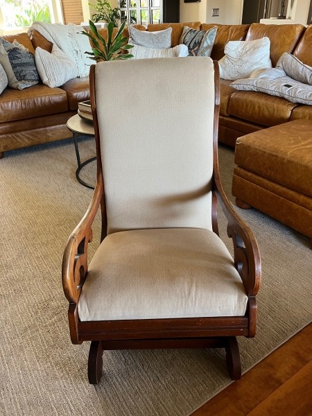 A rocking chair, from the front.