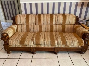 A vintage upholstered couch.