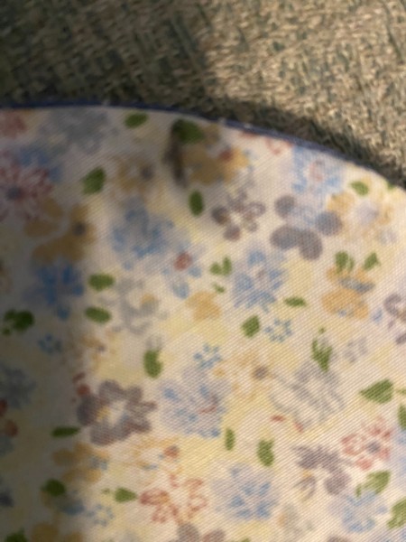 The sewn together fabric circles.