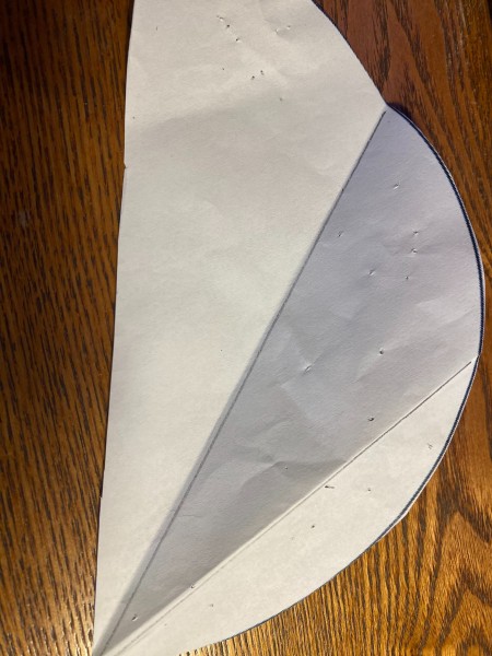 Folding the pattern.