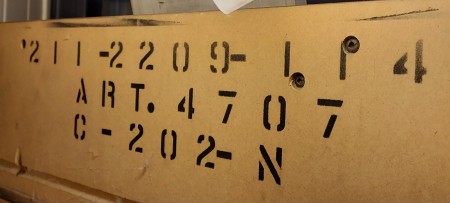 Marking on the back of furniture.