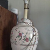 A crackle ceramic lamp.