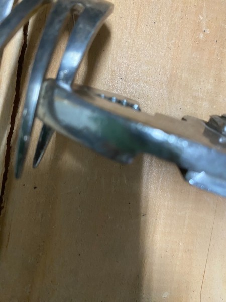 Bending the tines of the fork pieces.