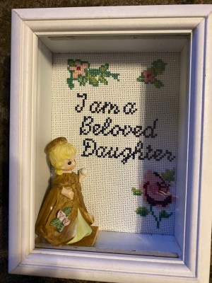 The completed cross stitch.
