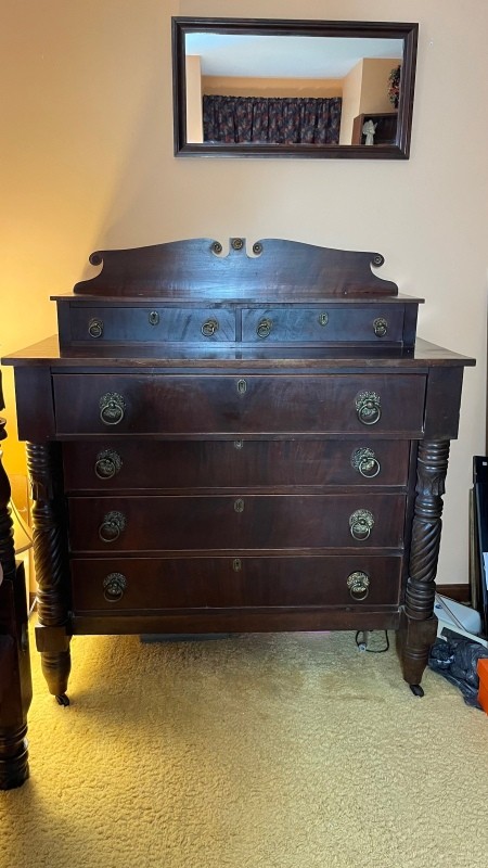 A wooden dresser.