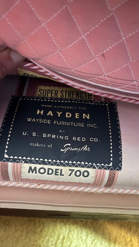 The label on a mattress.