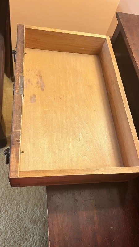 An open drawer.