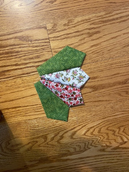 Assembling the quilt block.