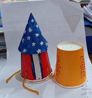 4th of July Inspired Paper Cup Rocket