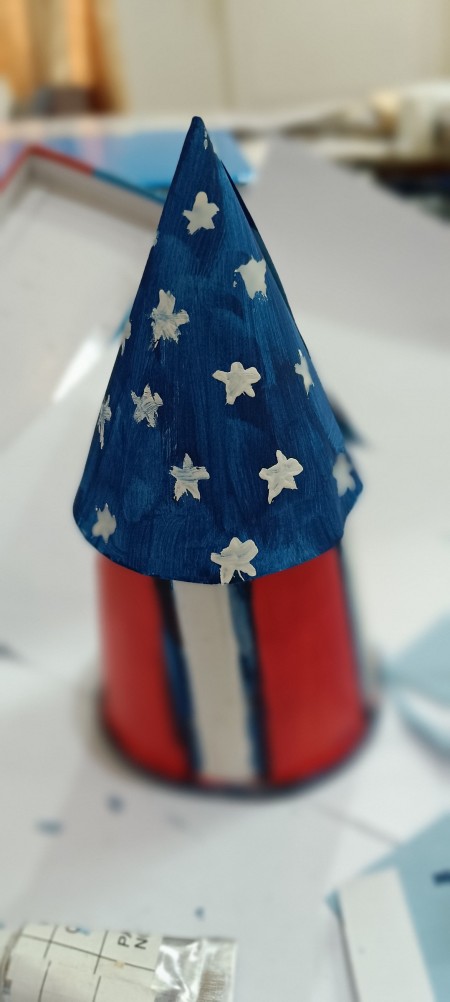 4th of July Inspired Paper Cup Rocket